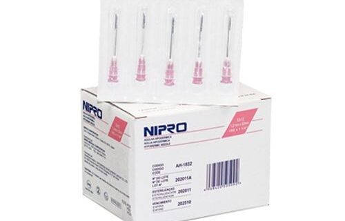 Agujas descartables 18G x 1 1/4 - Rosado