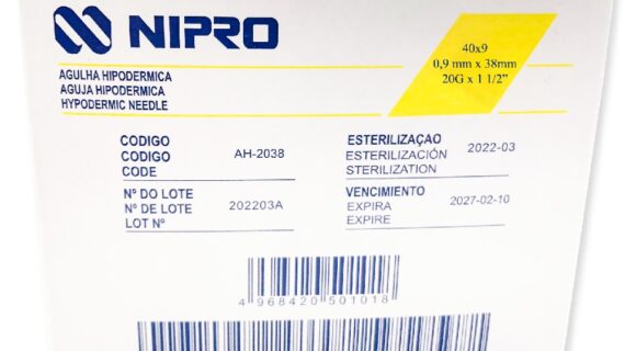 Agujas descartables 20G x 1 1/2 - Amarillo