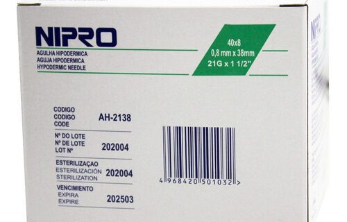 Agujas descartables 21G x 1 1/2 - Verde
